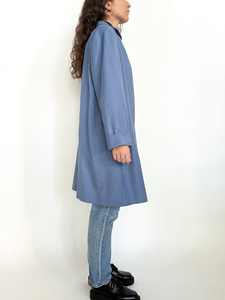 Vintage 80’s powder blue virgin wool oversize coat