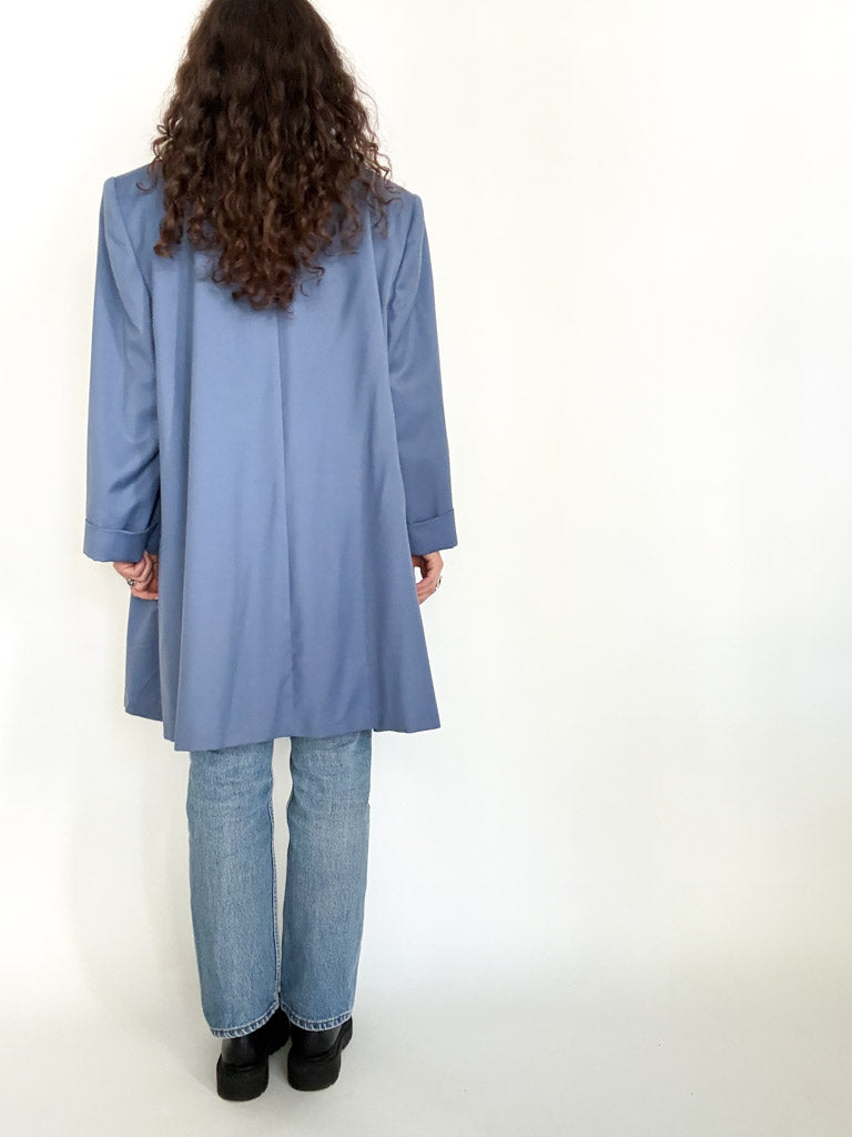 Vintage 80’s powder blue virgin wool oversize coat