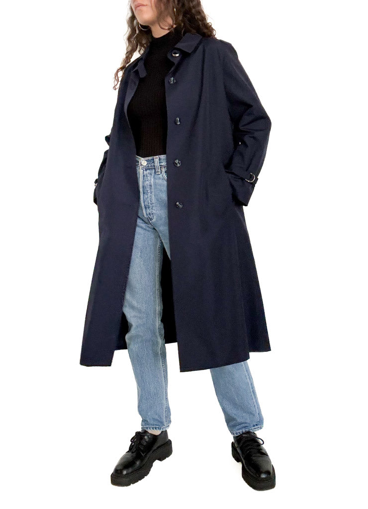 Vintage 80’s navy blue trench coat