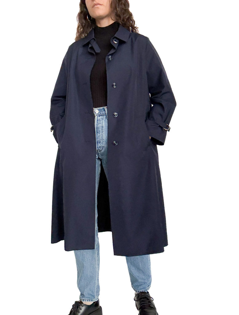 Vintage 80’s navy blue trench coat