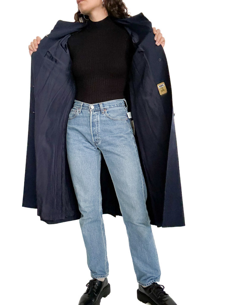 Vintage 80’s navy blue trench coat