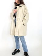 Vintage 90s reversible coat beige side