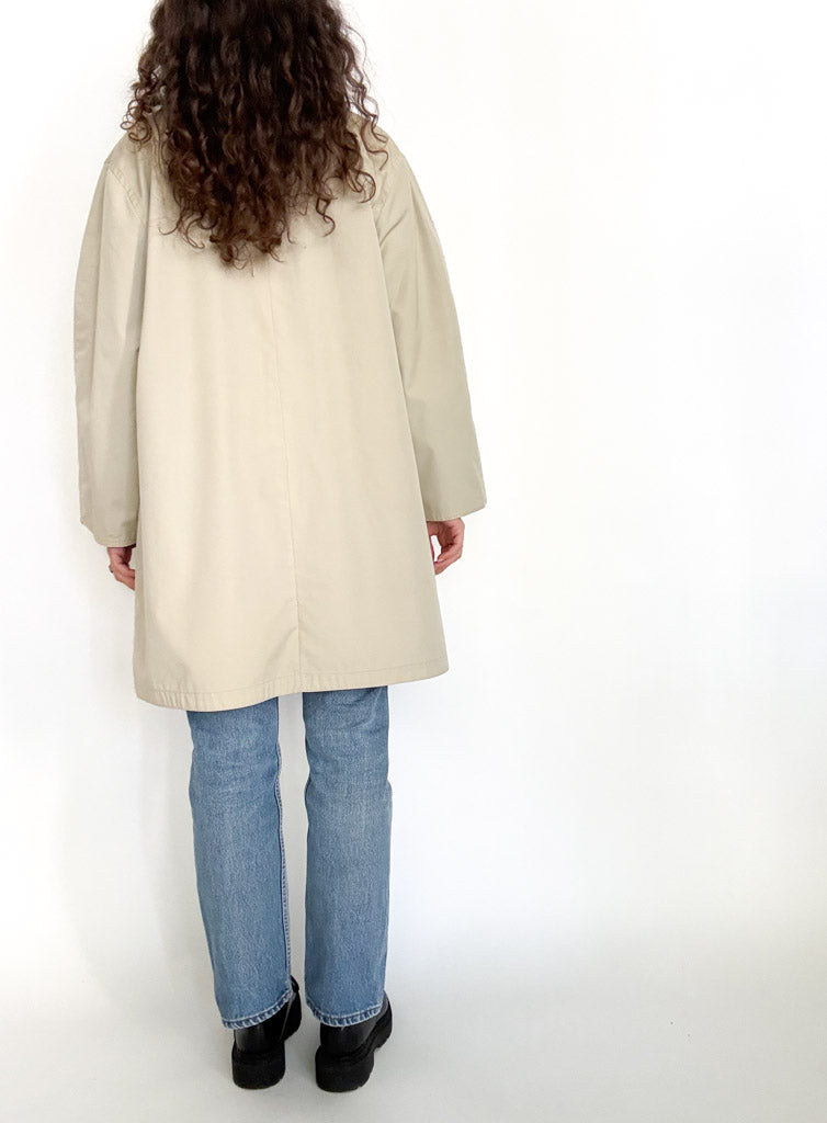 Vintage 90s reversible coat beige side