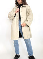 Vintage 90s reversible coat beige side