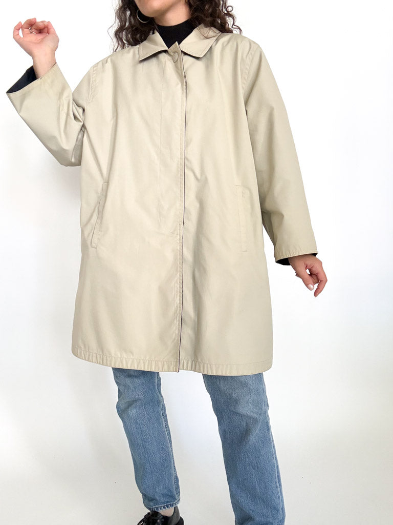 Vintage 90s reversible coat beige side