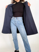 Vintage 90s reversible coat navy side