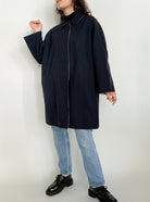 Vintage 90s reversible coat navy side