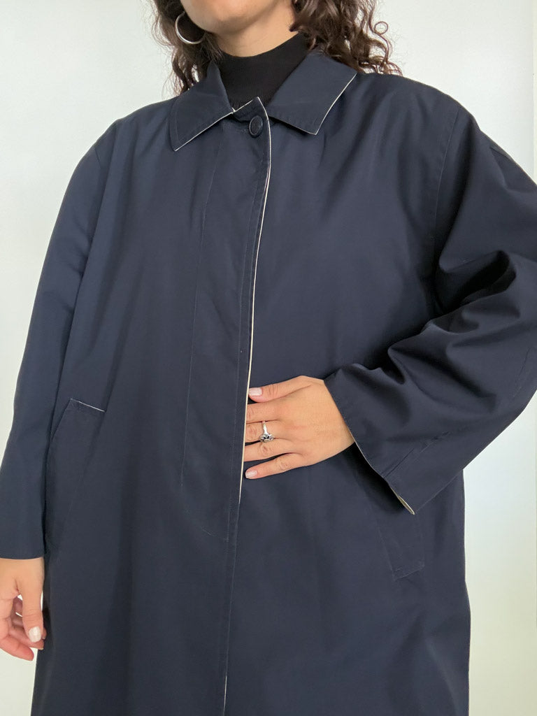 Vintage 90s reversible coat navy side