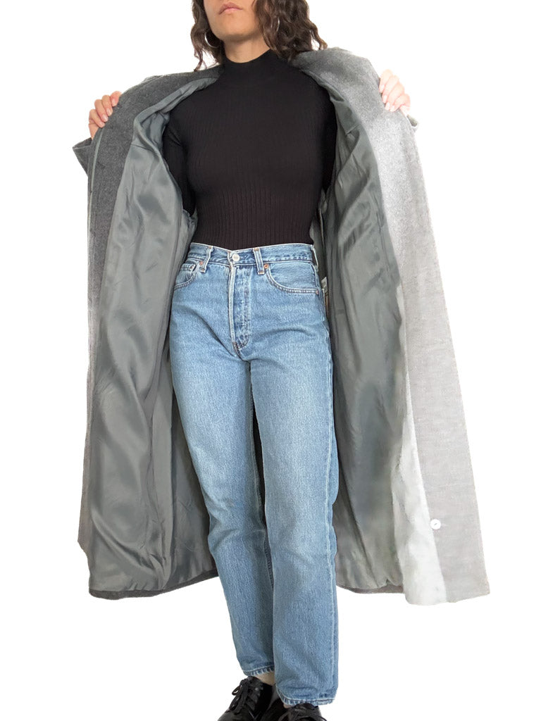 Vintage grey wool coat lining